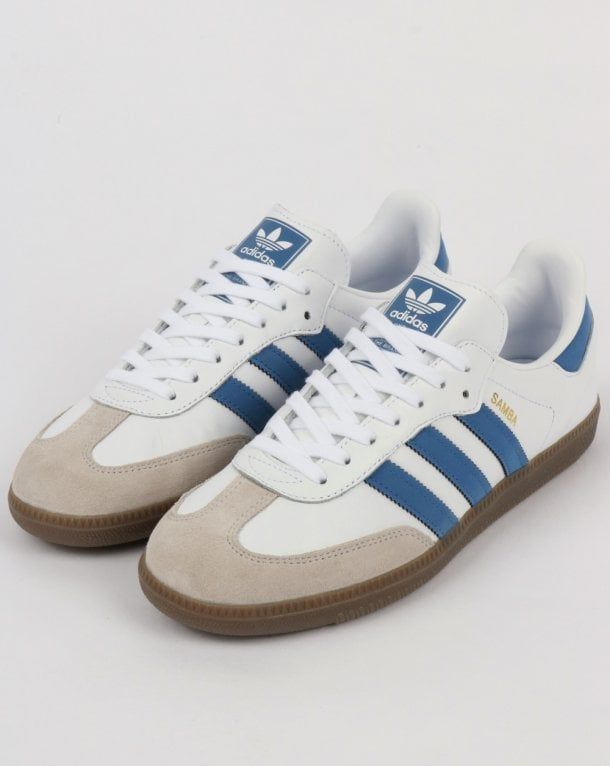 blue and white sambas