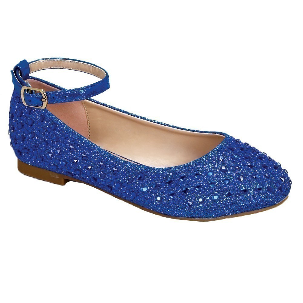 Little Girls Royal Blue Glittery Ankle 
