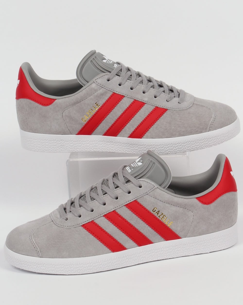 Adidas Gazelle Trainers Solid Grey/Red 