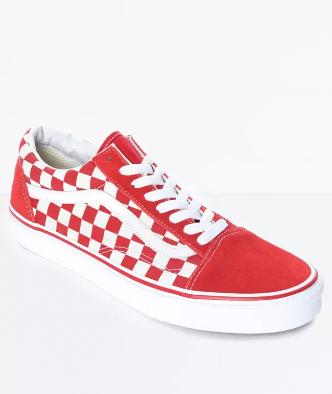 red gingham sneakers