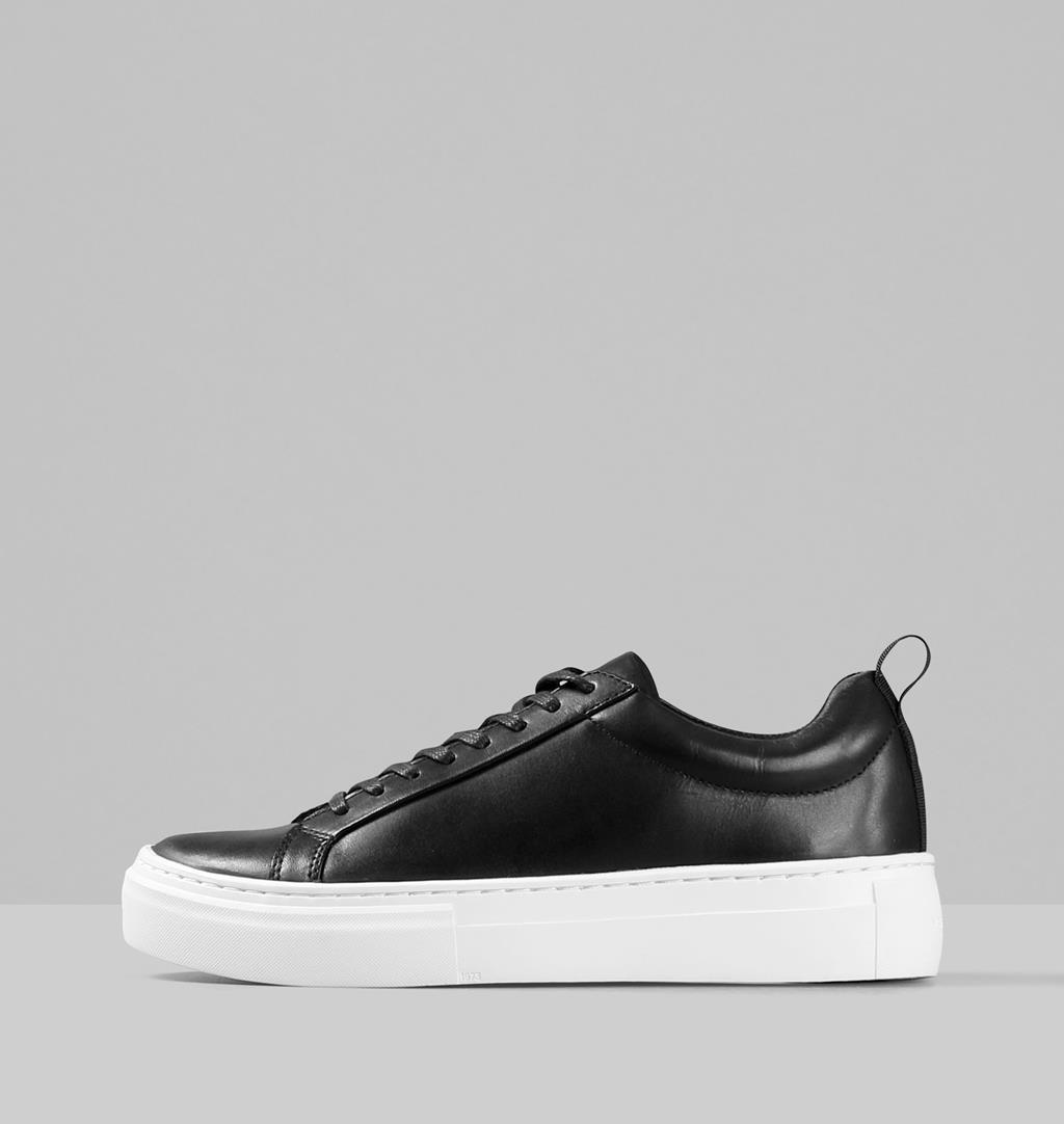Zoe platform Leather Sneakers - Black 